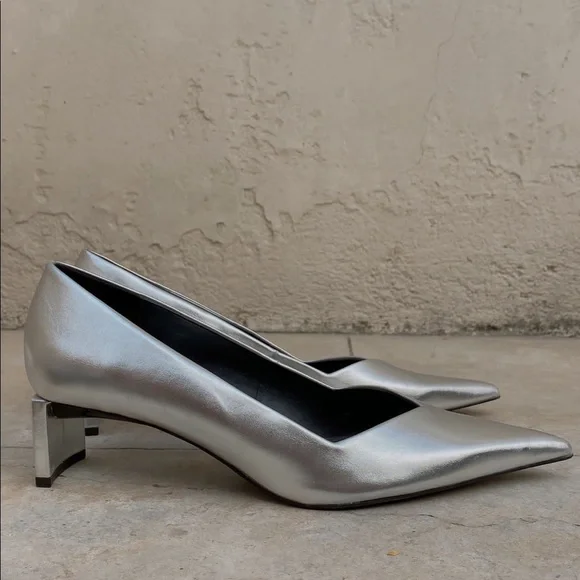 Zara New Metallic Mule Heels - Picture 10 of 16